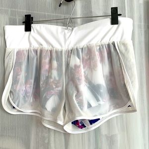 Mesh Shorts with Floral Spandex